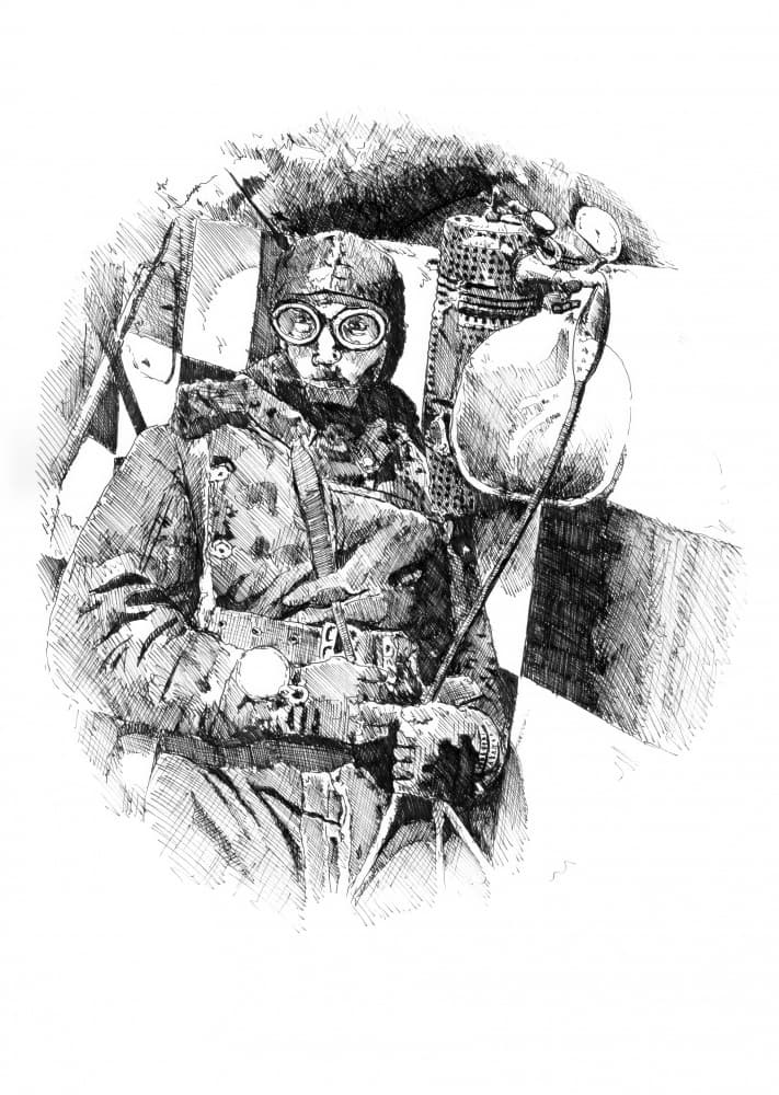 Aviator In Cockpit by Kulik — canvas wall art