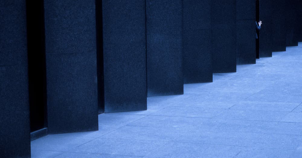 Blue Geometric Corridor by Dieter Matthes — canvas wall art