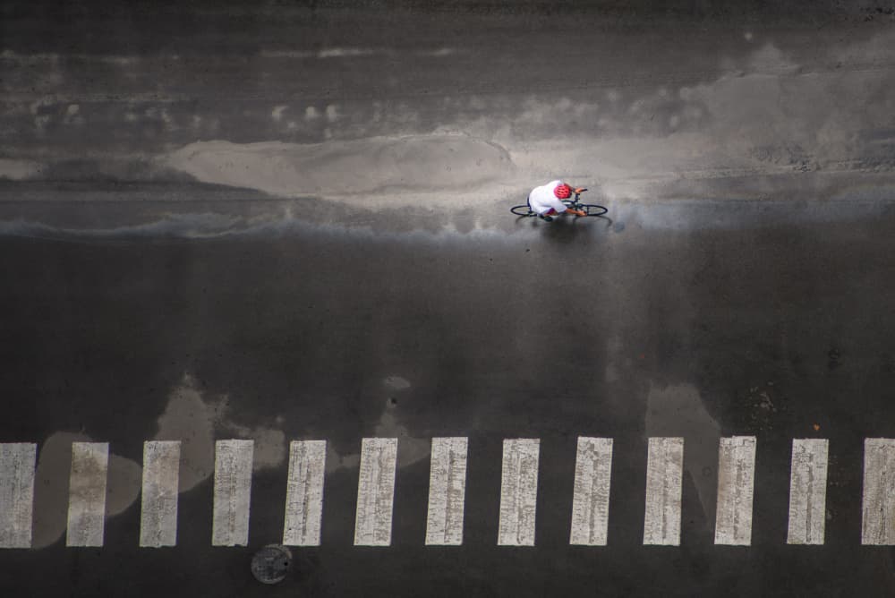 Overhead City Ride by Marek Lapa — canvas wall art