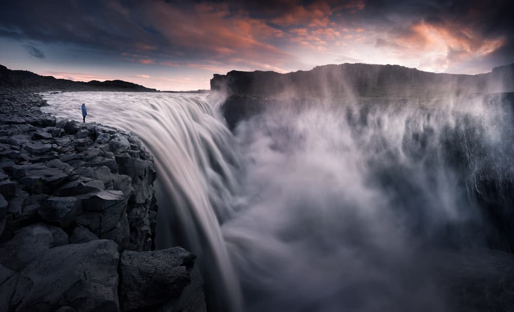 Dramatic Waterfall View by Karol Nienartowicz — canvas wall art