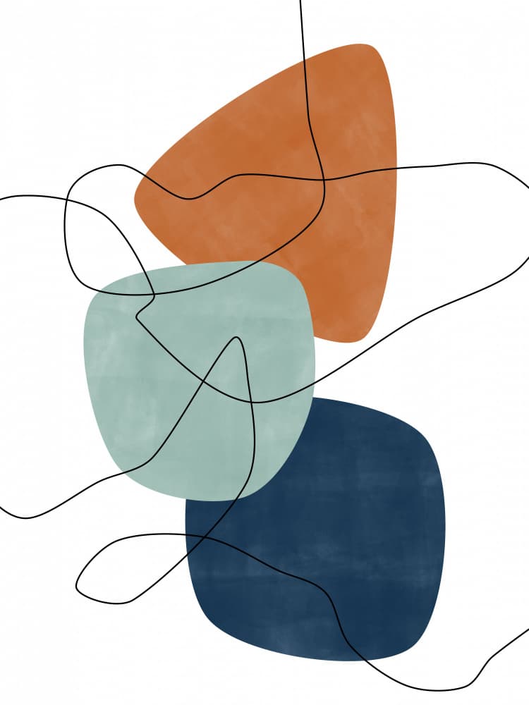 Earthy Abstract Shapes by Elena Ristova — canvas wall art
