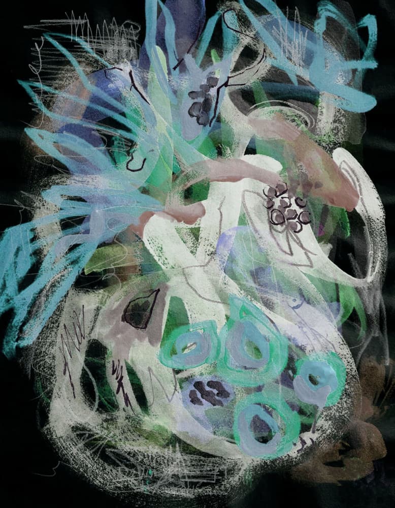 Abstract Moody Blue Dark Background by Lori Ann Folz — canvas wall art