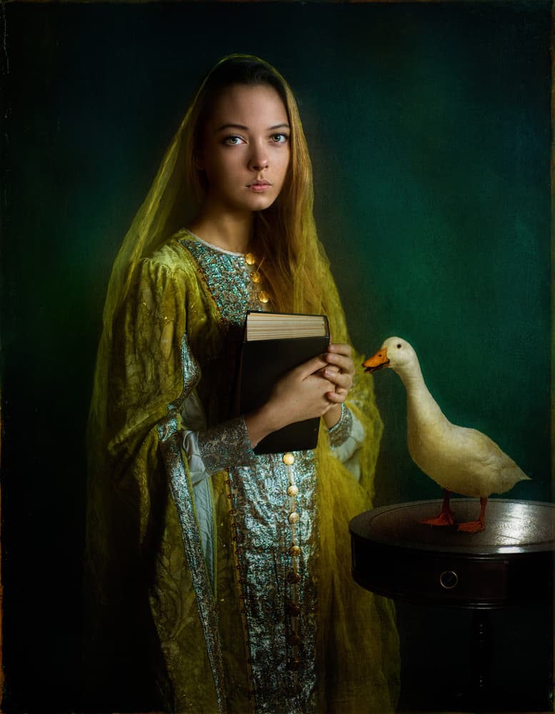 Veiled Woman and Duck by Svetlana Melik-Nubarova — canvas wall art