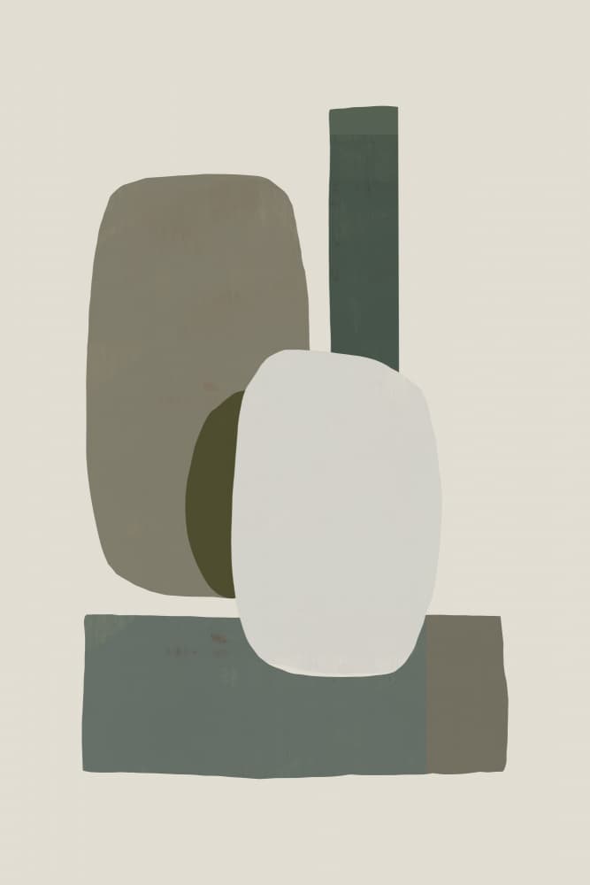 Balanced Green Shapes by cartissi — canvas wall art