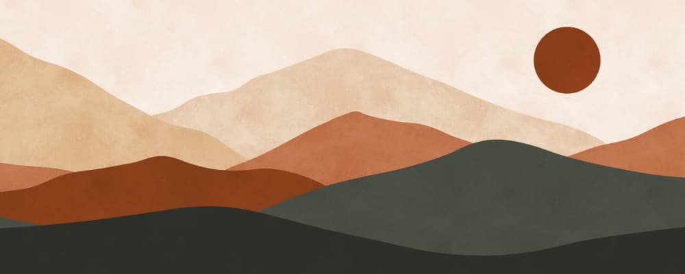 Minimalist Mountain Sunset by Vitor Costa — canvas wall art