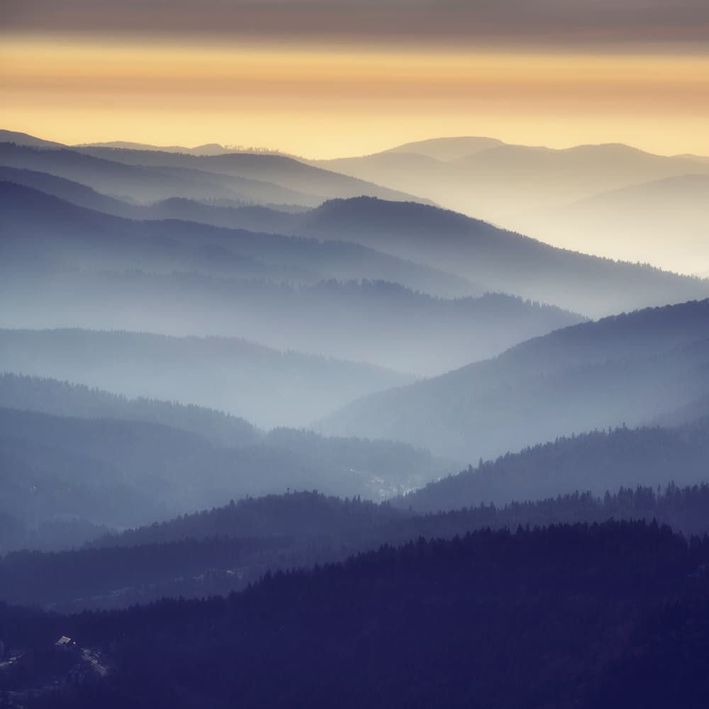 Misty Mountain Layers by mihai ian nedelcu — canvas wall art