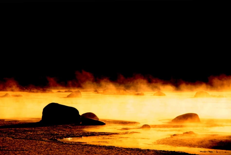 Golden Misty Waters by Bror Johansson — canvas wall art