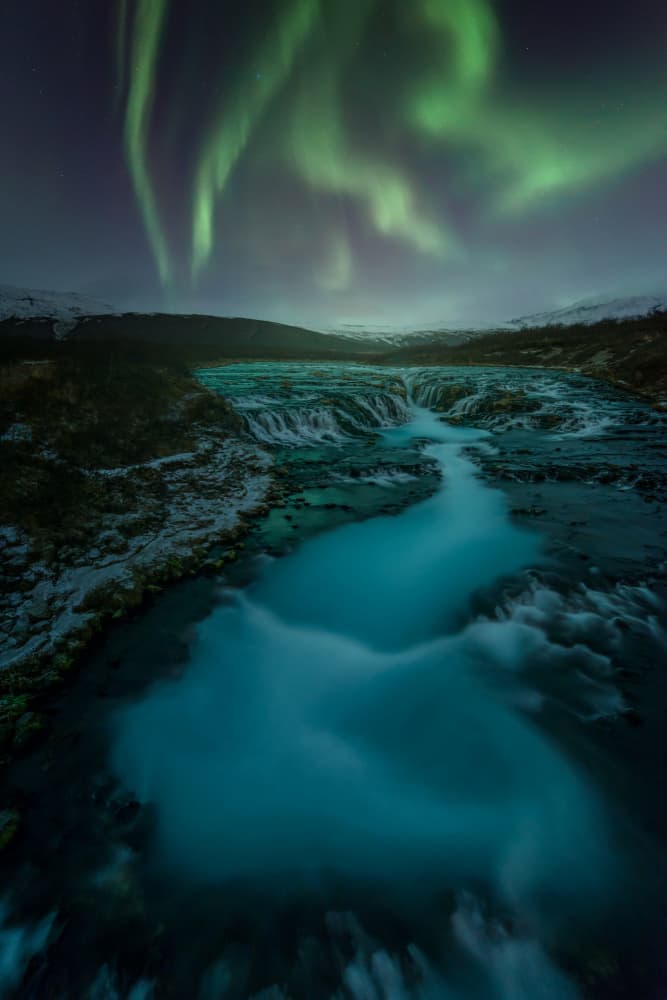 Aurora Borealis Blue River by David Martin Castan — canvas wall art