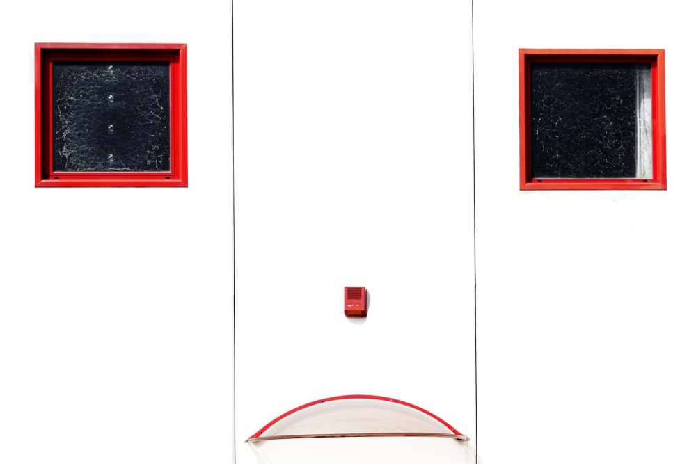Modern Red Architectural Forms by Massimo Della Latta — canvas wall art