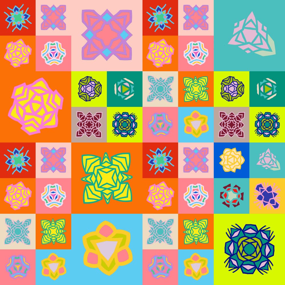 Vibrant Pattern Grid by Vivian Kim — canvas wall art