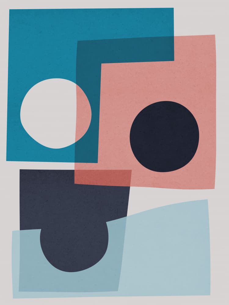 Layered Geometric Shapes by Vitor Costa — canvas wall art