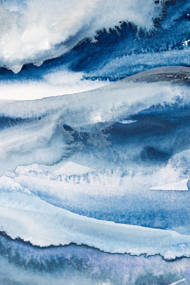 Abstract Blue Waves by EMELIEmaria — canvas wall art