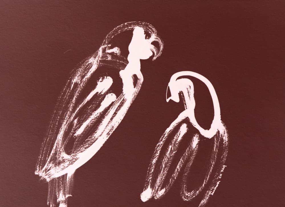 Minimalist Parrot Pair by Santhosh ch — canvas wall art
