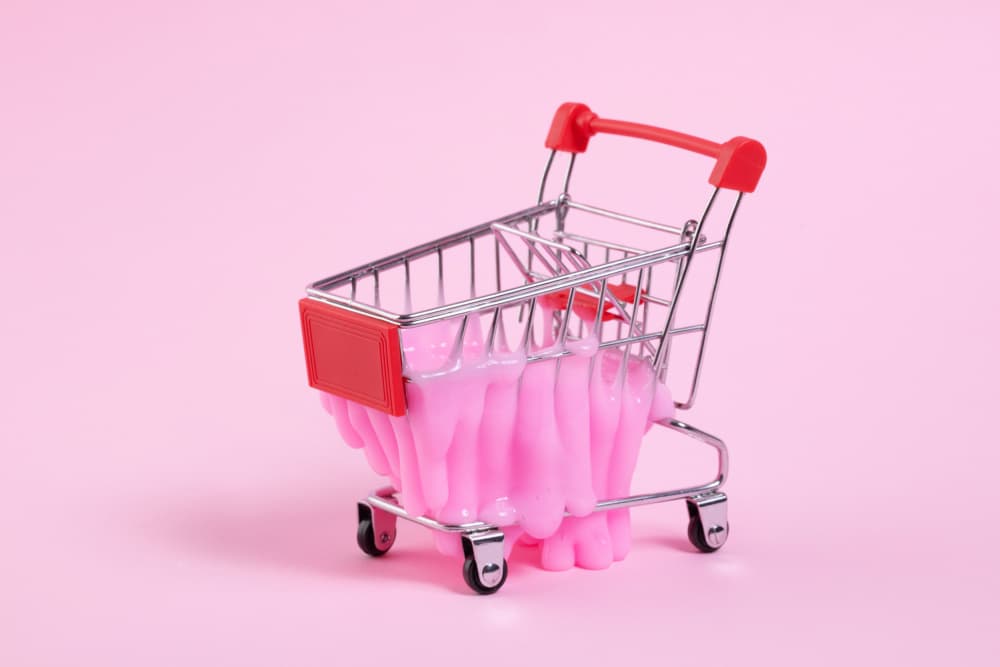 Pink Slime Shopping Cart by Julia Ramiro — canvas wall art
