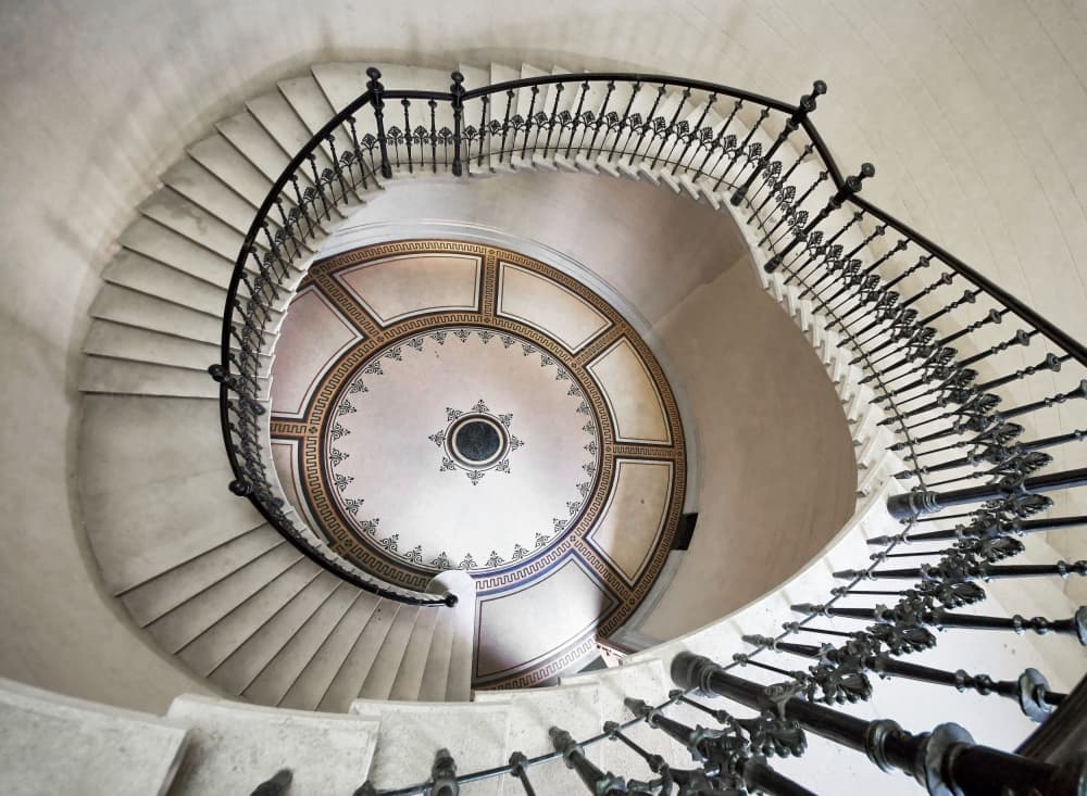 Elegant Spiral Staircase by Renate Reichert — canvas wall art