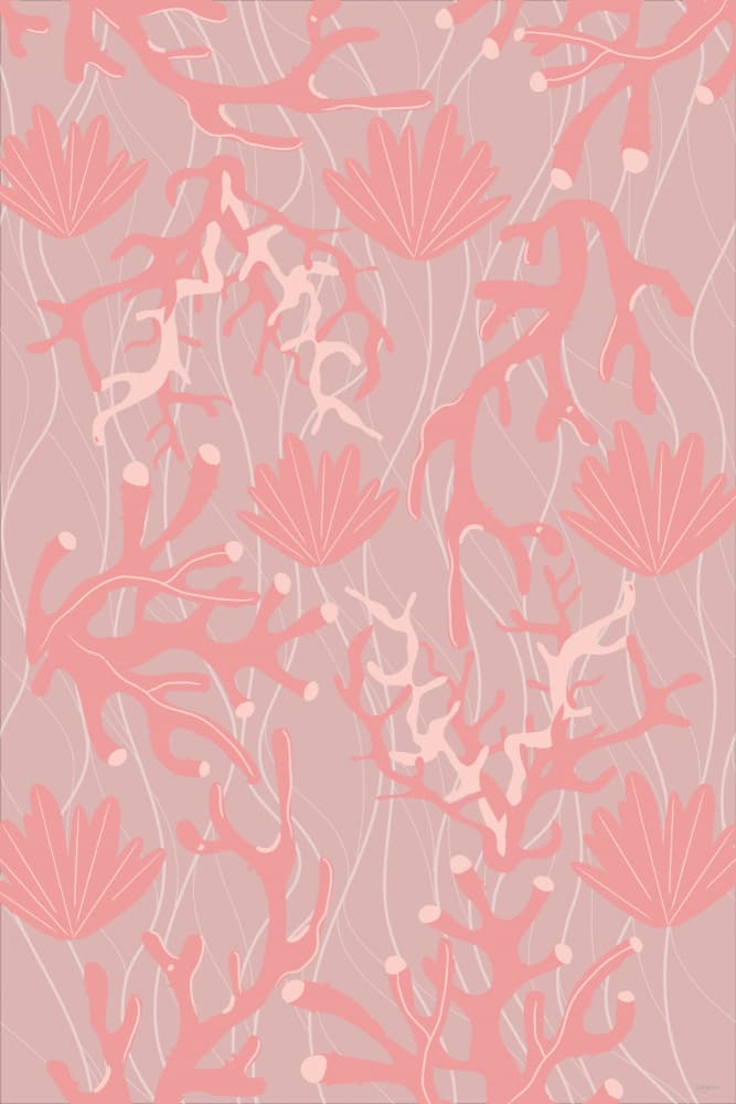 Pink Coral Sea Pattern by Sue Skellern — canvas wall art