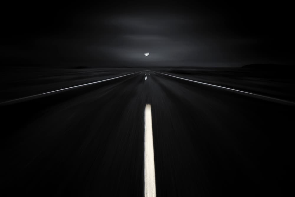 Moonlit Night Drive by Larry Deng APA — canvas wall art