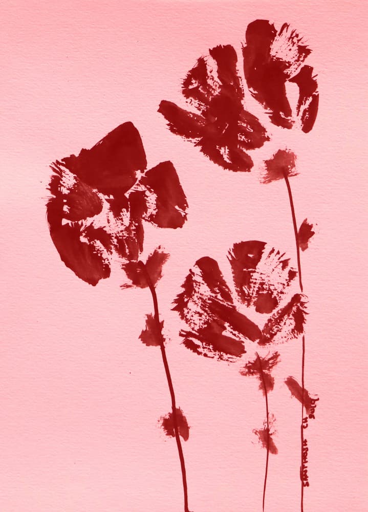 Charming Red Handprints by Santhosh ch — canvas wall art