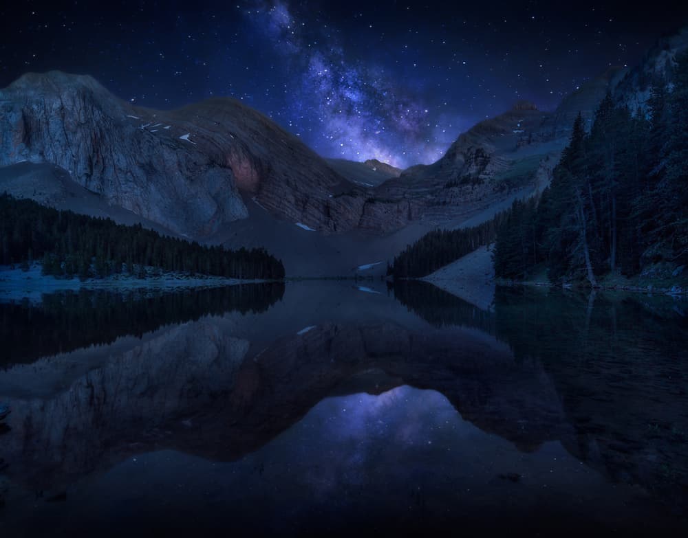 Milky Way Mountain Lake by Fran Osuna — canvas wall art