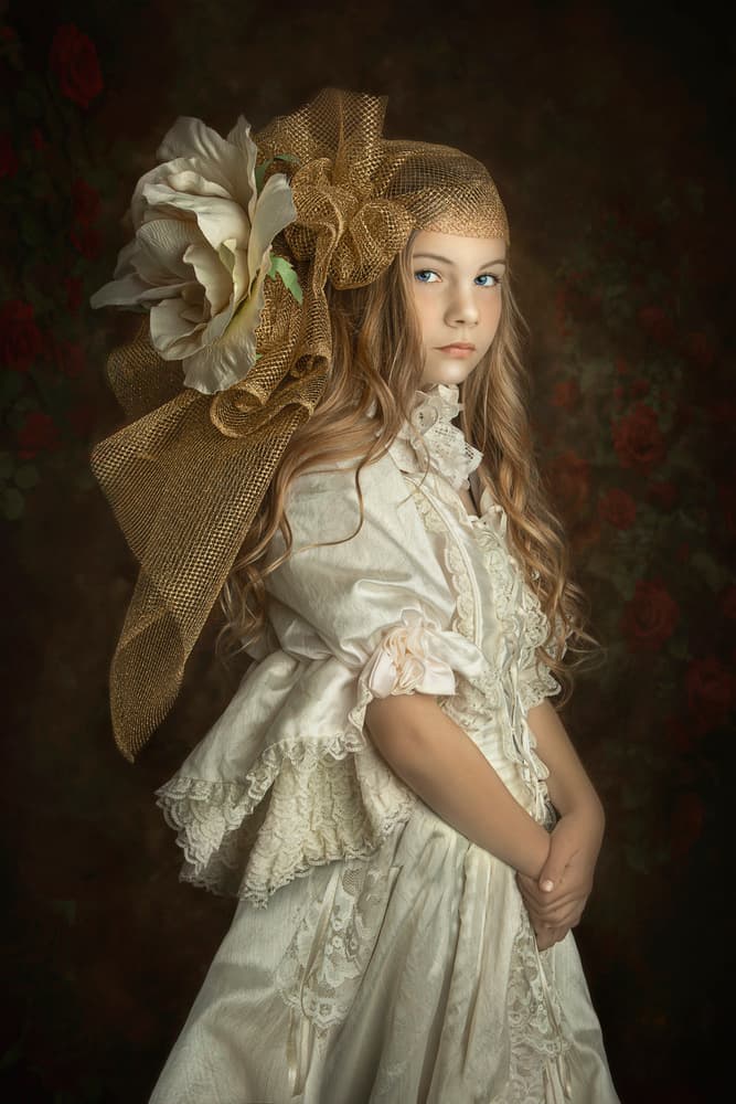 Elegant Floral Portrait by Carola Kayen-Mouthaan — canvas wall art