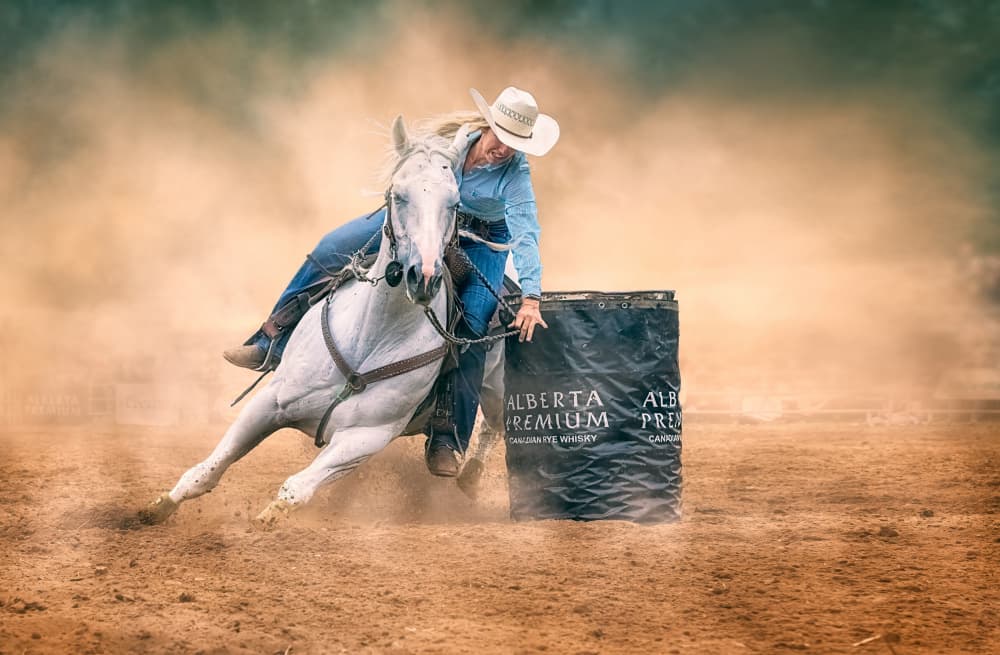 Barrel Racing Action by Ben.C.L — canvas wall art
