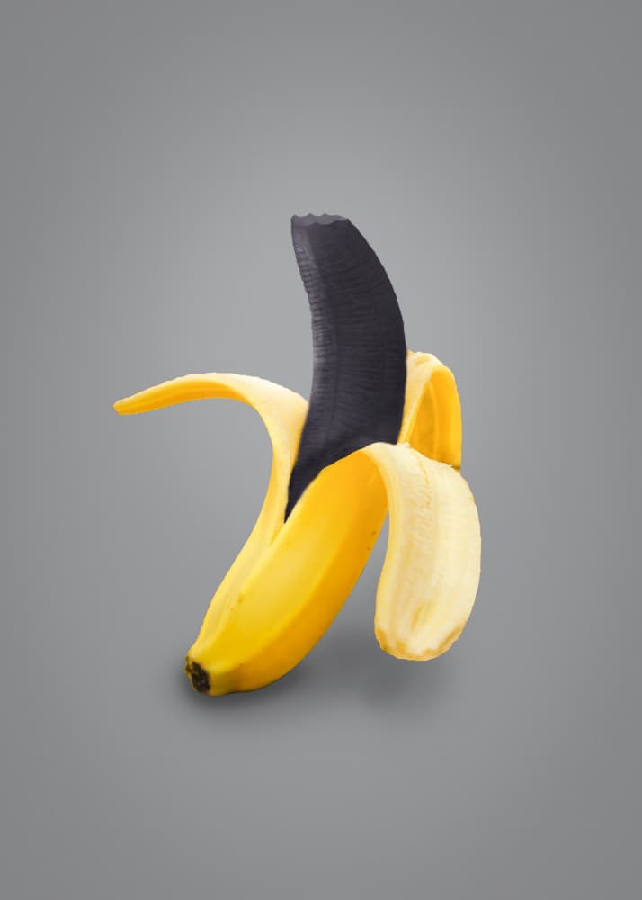 Peeled Black Banana by Ariz Rab — canvas wall art