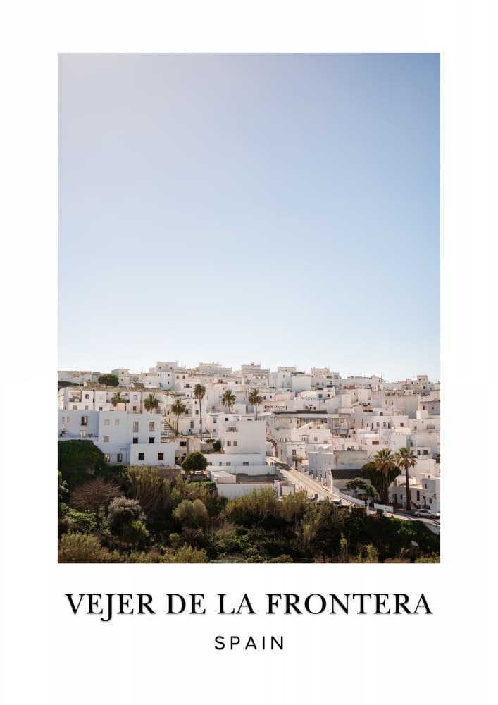 Vejer de la Frontera Spain Travel poster by Raisa Zwart — canvas wall art