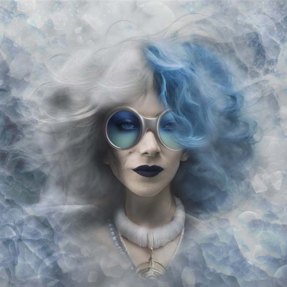 Icy Blue Fashion Portrait by Ewa Całkosińska-Kajzer — canvas wall art
