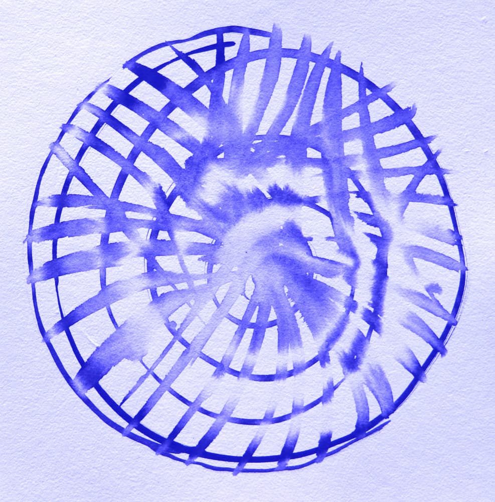 Indigo Spiral Grid by Santhosh ch — canvas wall art