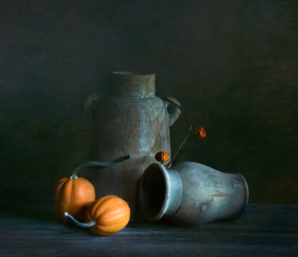 Moody Rustic Pumpkins by Catherine Wang — canvas wall art