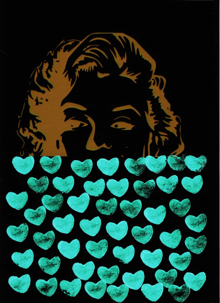 Iconic Marilyn Hearts by Santhosh ch — canvas wall art