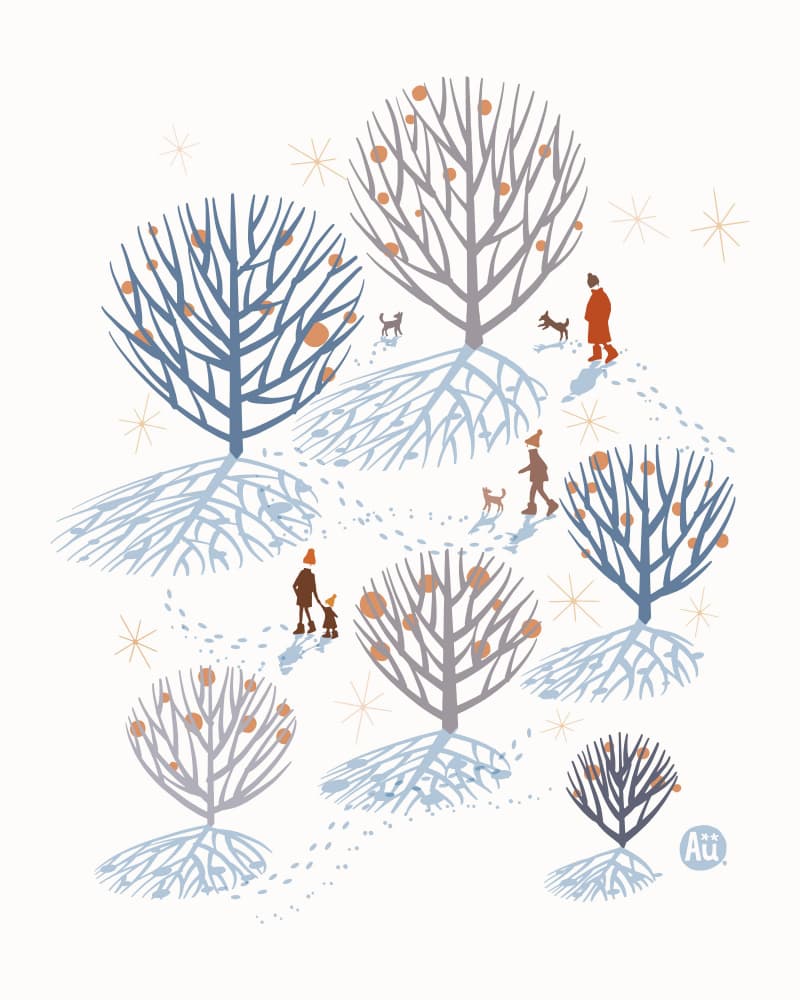 Winter Walk with Friends by Aia Ueno — canvas wall art