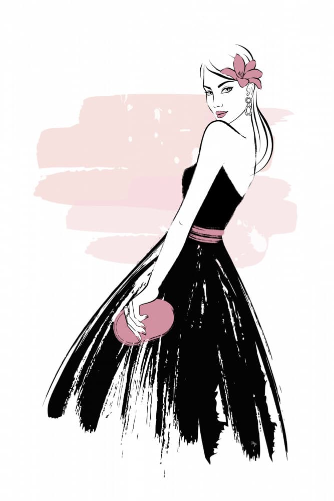 Elegant Woman in Black by Martina — canvas wall art