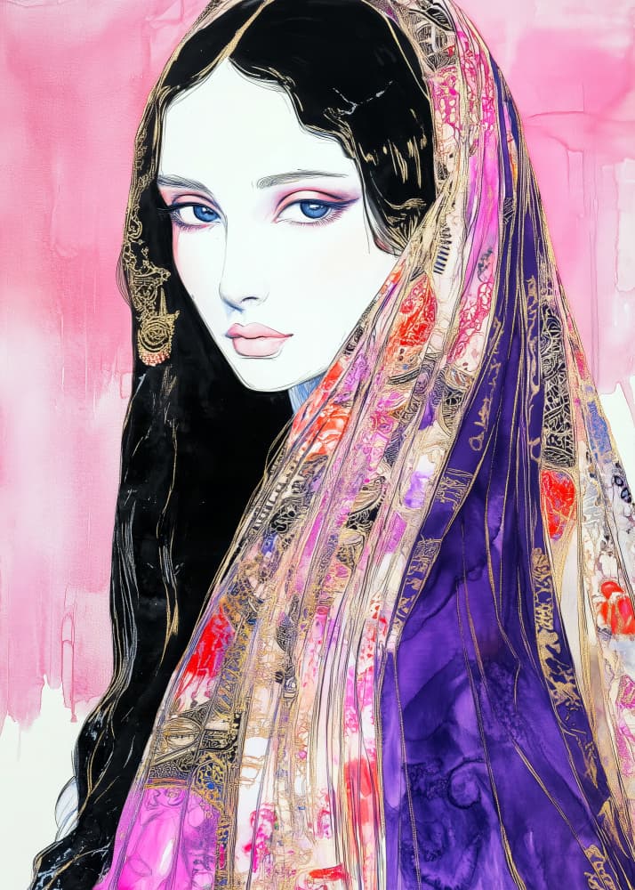 Exotic Woman Portrait by Justyna Jaszke — canvas wall art