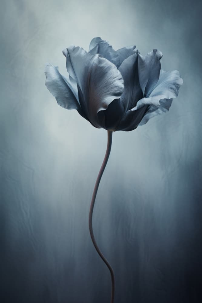 Elegant Blue Tulip by Bilge Paksoylu — canvas wall art