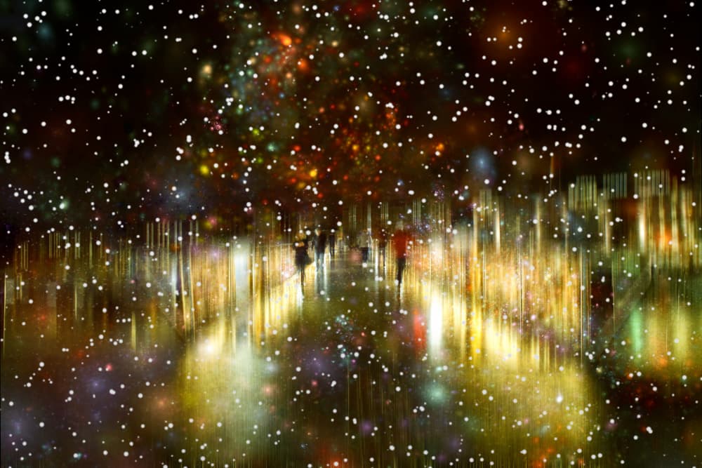 Magic Street Under Stars by Krisztina Lacz — canvas wall art