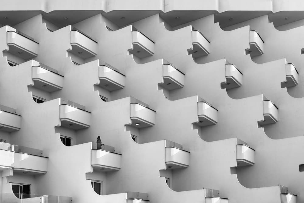 Modern Balcony Rhythm by Sebastian Prioteasa — canvas wall art