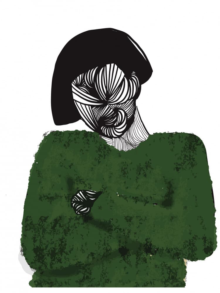 Abstract Green Portrait by Ebony Carter — canvas wall art