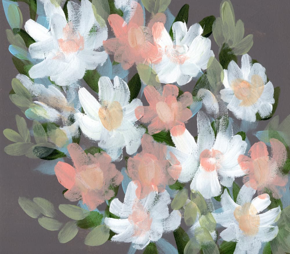 Muted Floral Bouquet by Shelley Hampe — canvas wall art