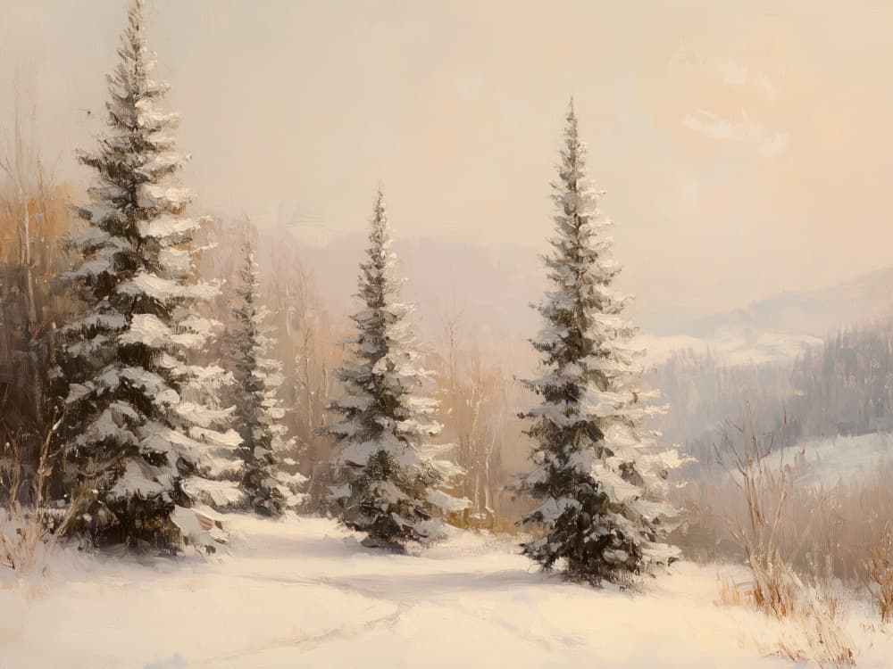 Snowy Winter Forest by Jolly and Dash — canvas wall art