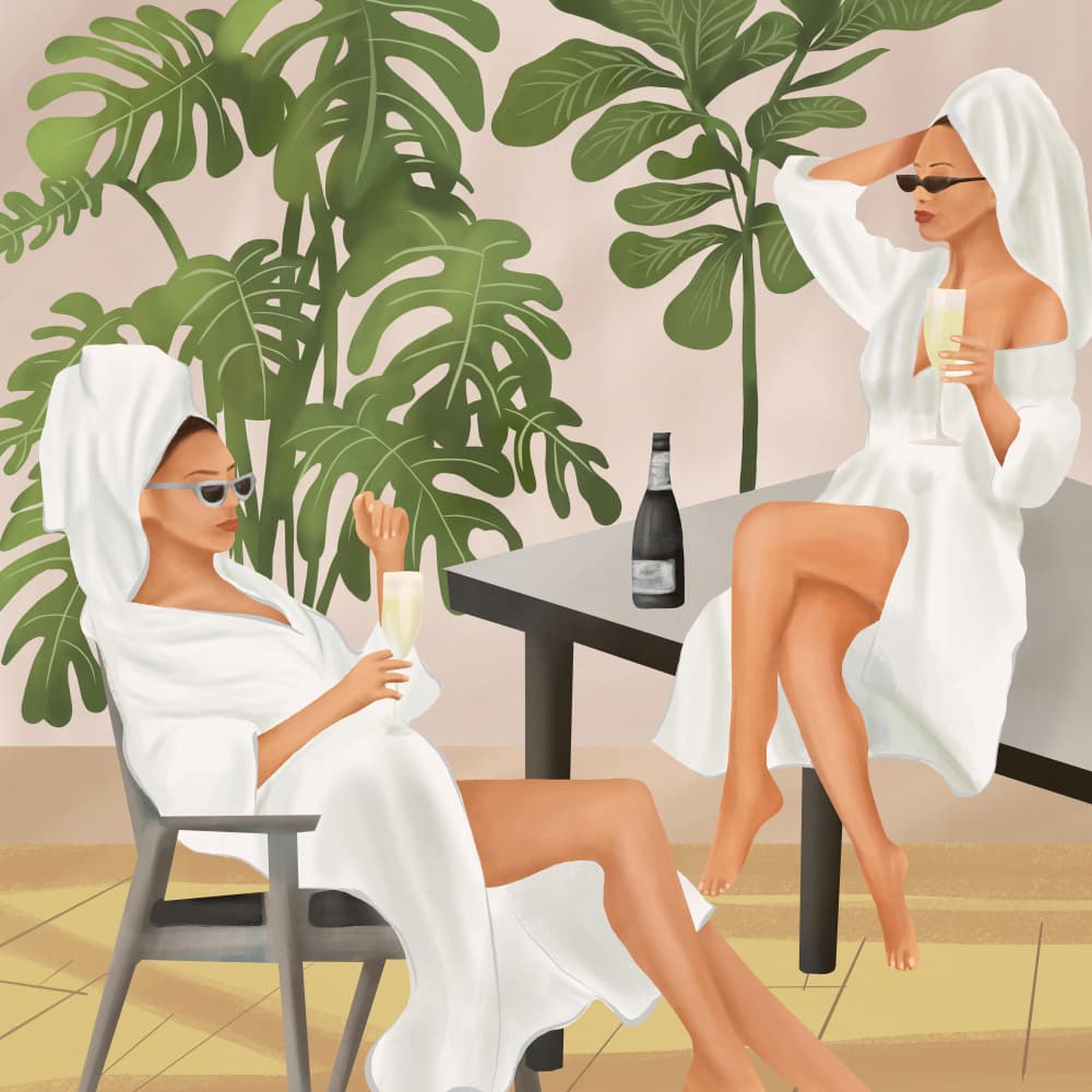 Relaxing Champagne Moment by Flow Line — canvas wall art