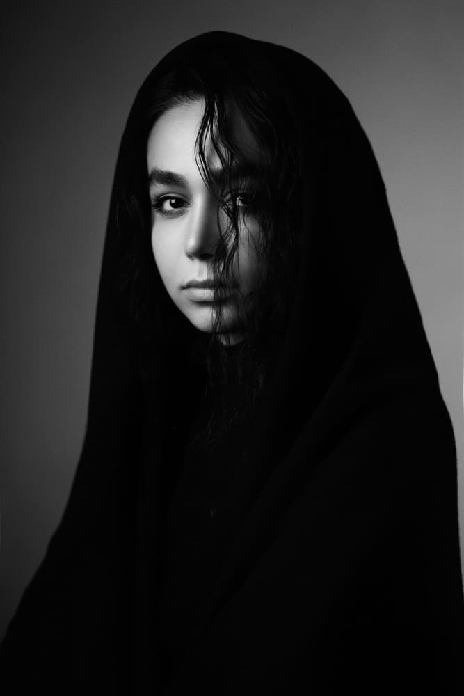 Mysterious Hooded Woman by Amin Hamidnezhad — canvas wall art