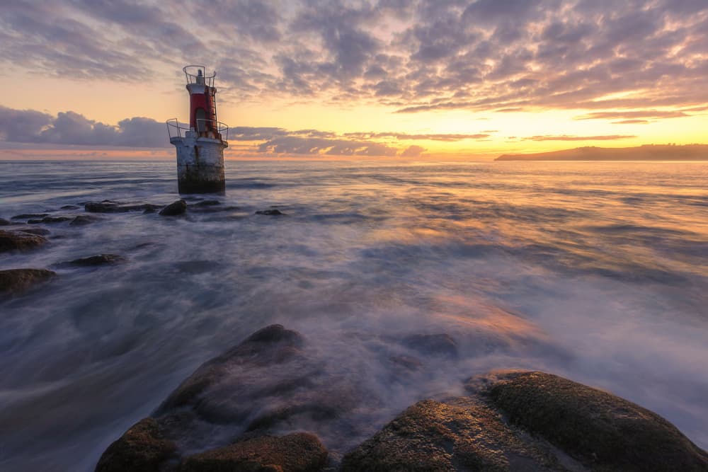 Lighthouse At Golden Hour by Rodrigo Núñez Buj — canvas wall art