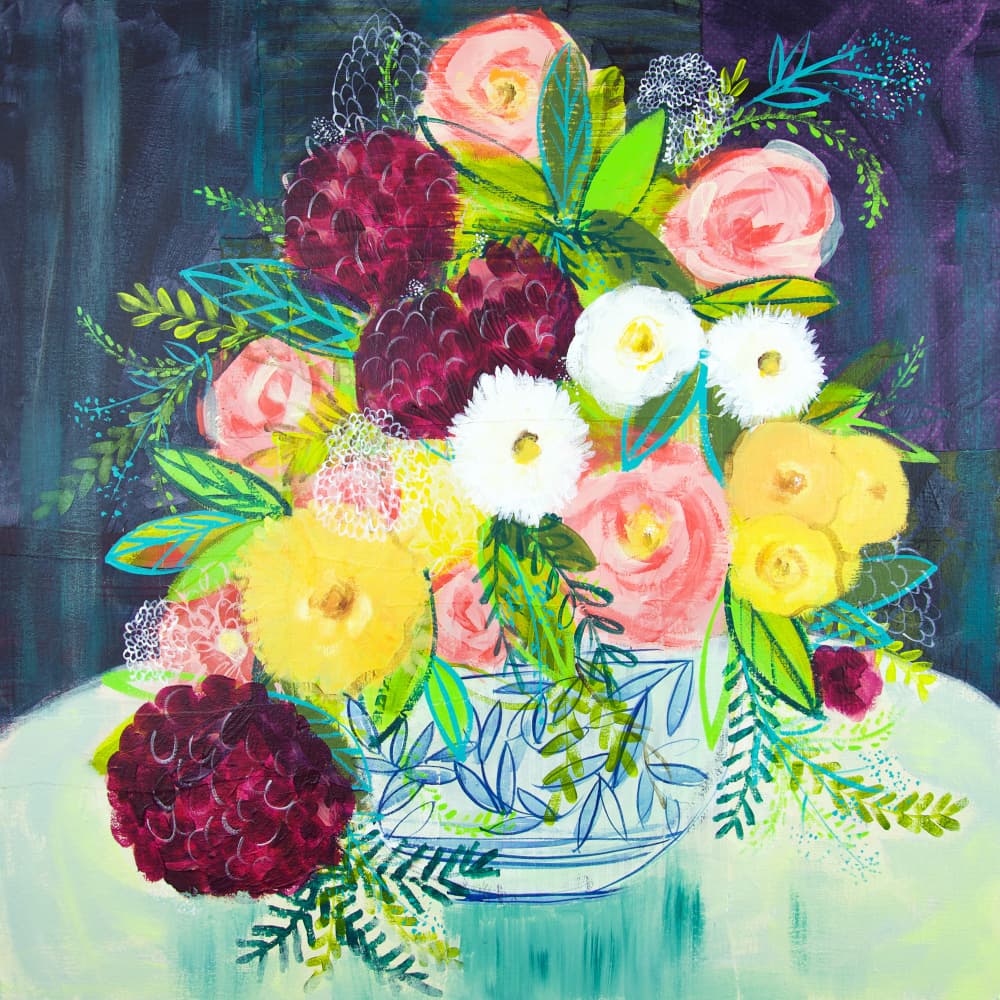 Vibrant Tabletop Bouquet by Shelley Hampe — canvas wall art