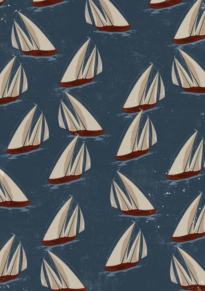 Nautical Sailboat Pattern by Nicholas — canvas wall art