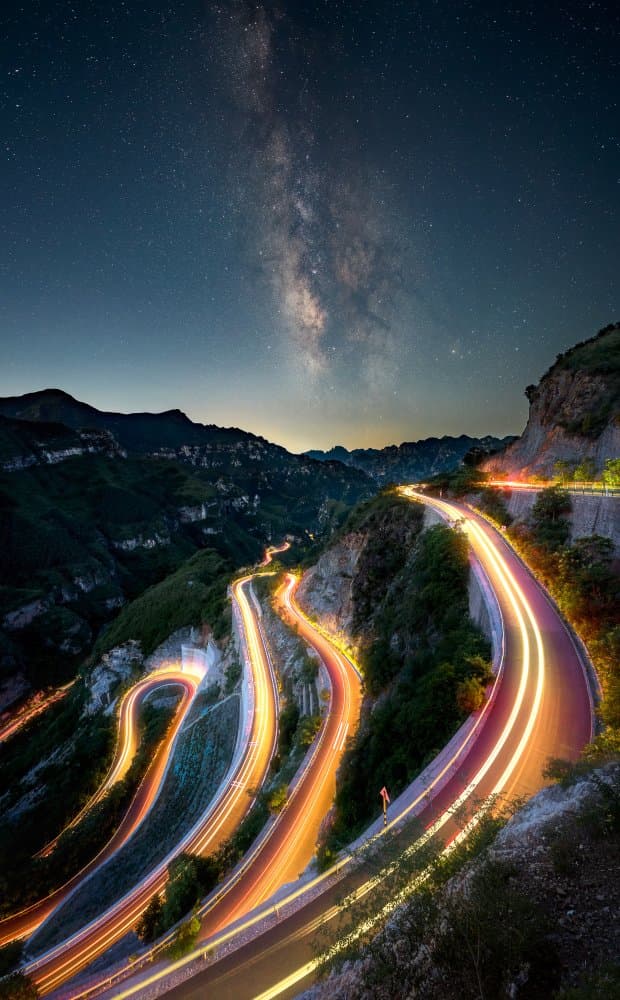 Milky Way Mountain Road by Yuan Cui — canvas wall art