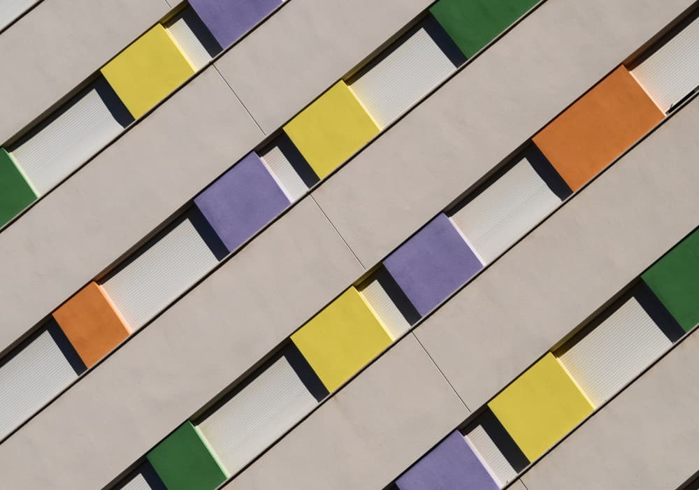 Diagonal Color Blocks by Lou Urlings — canvas wall art