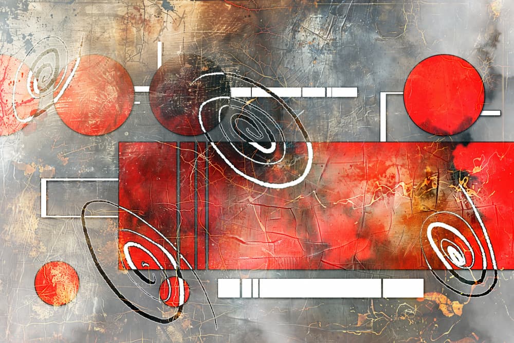 Abstract Red Spirals by Rafal Kulik — canvas wall art