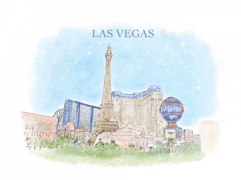 Las Vegas Iconic Skyline by Aliya Putrus — canvas wall art