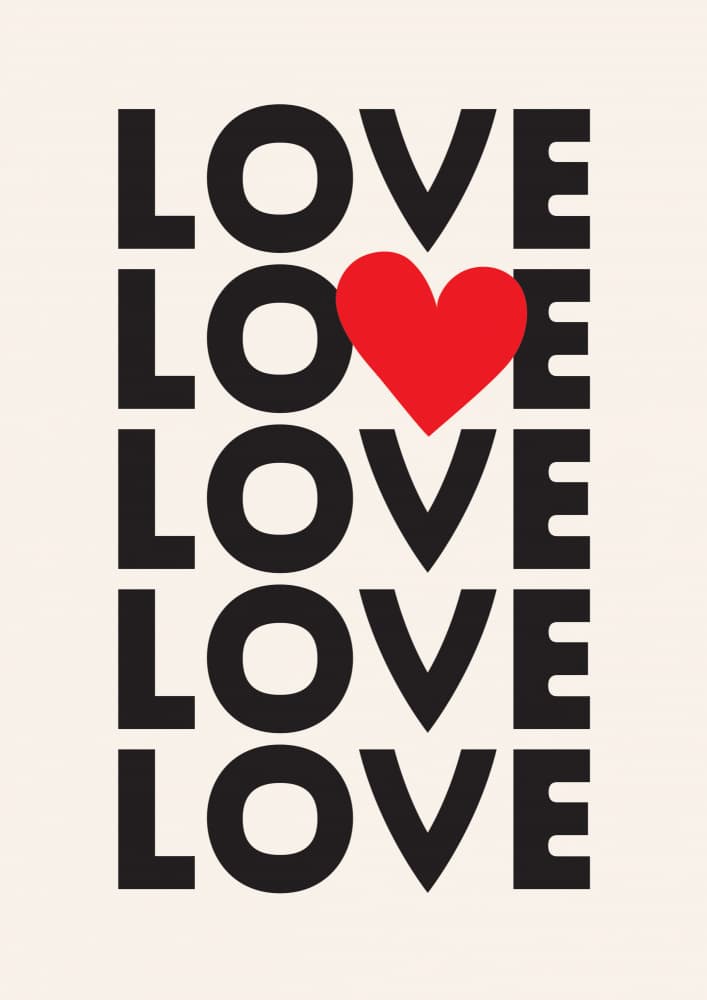 Love With A Heart by Frankie Kerr-Dineen — canvas wall art